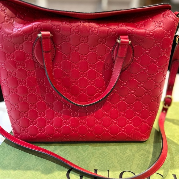 Guccisima leather AUTHENTIC handbag with shoulder strap - Picture 2 of 14
